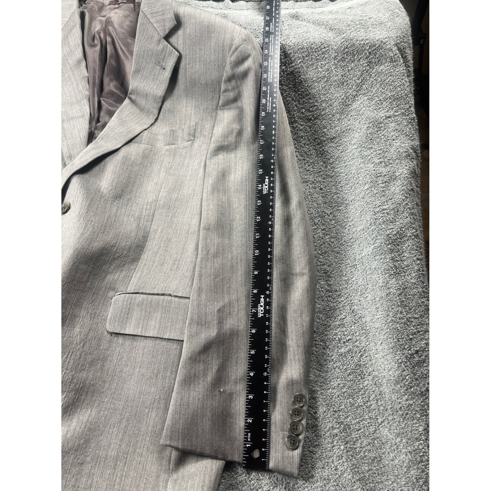 Joseph Abboud‎ Mens 44R 38W Gray Pinstripe Wool Blend Blazer Suit Jacket - Picture 3 of 10